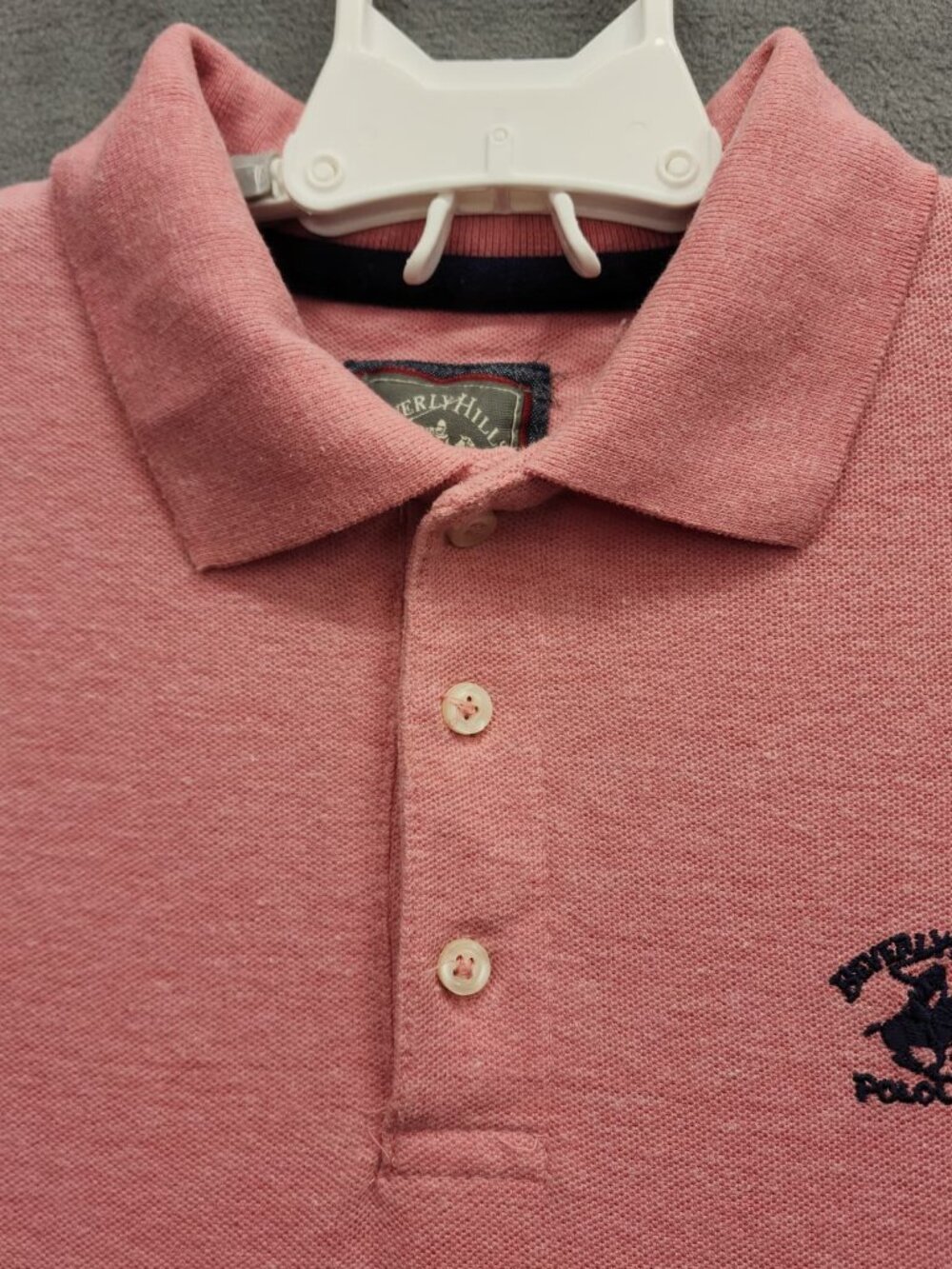 Beverly Hills Polo Club Polo Shirt Mens Medium Pink Classic Casual Logo - Picture 11 of 13